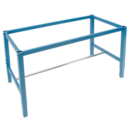 Global Industrial Workbench Frame W/ Adjustable Leg, 93-5/8inW x 27-9/16inD, Blue 249604BL
